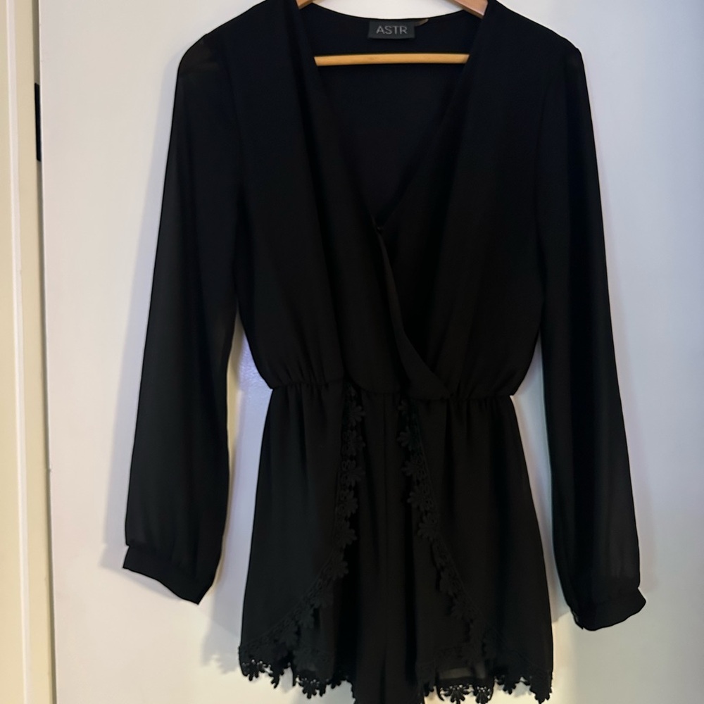 ASTR the Label Black Lace Romper